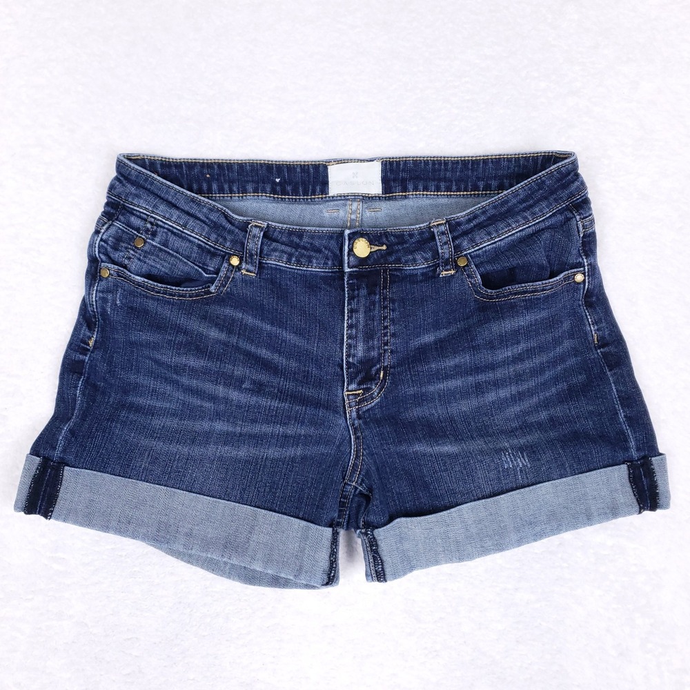 Caslon Cuffed Denim Shorts Classic Fit Blue Casual Summer Off Duty Style Size 32